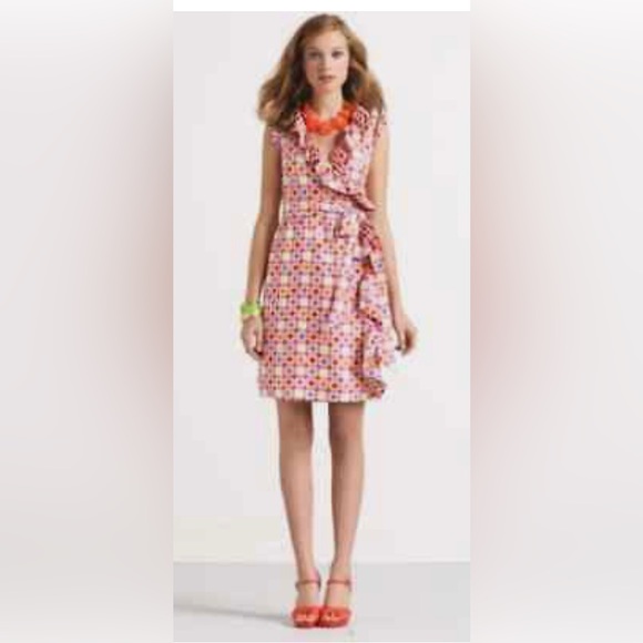 Florence Broadhurst for Kate Spade Aubrey wrap dress with ruffle. - Picture 2 of 2